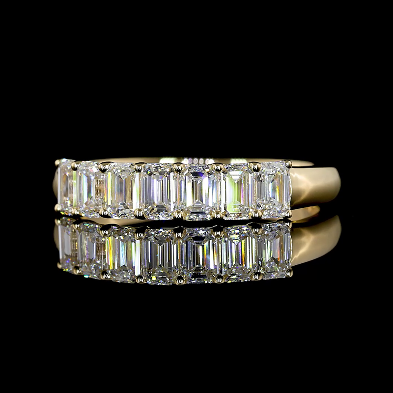 1ctw Prong Emerald Seven Stone Band