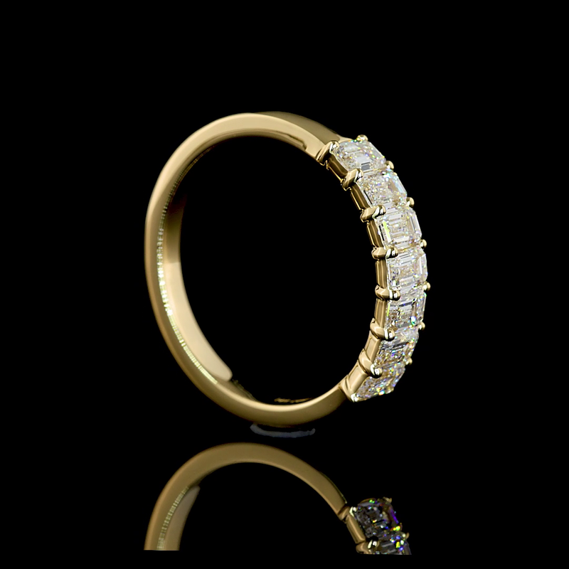 1ctw Prong Emerald Seven Stone Band