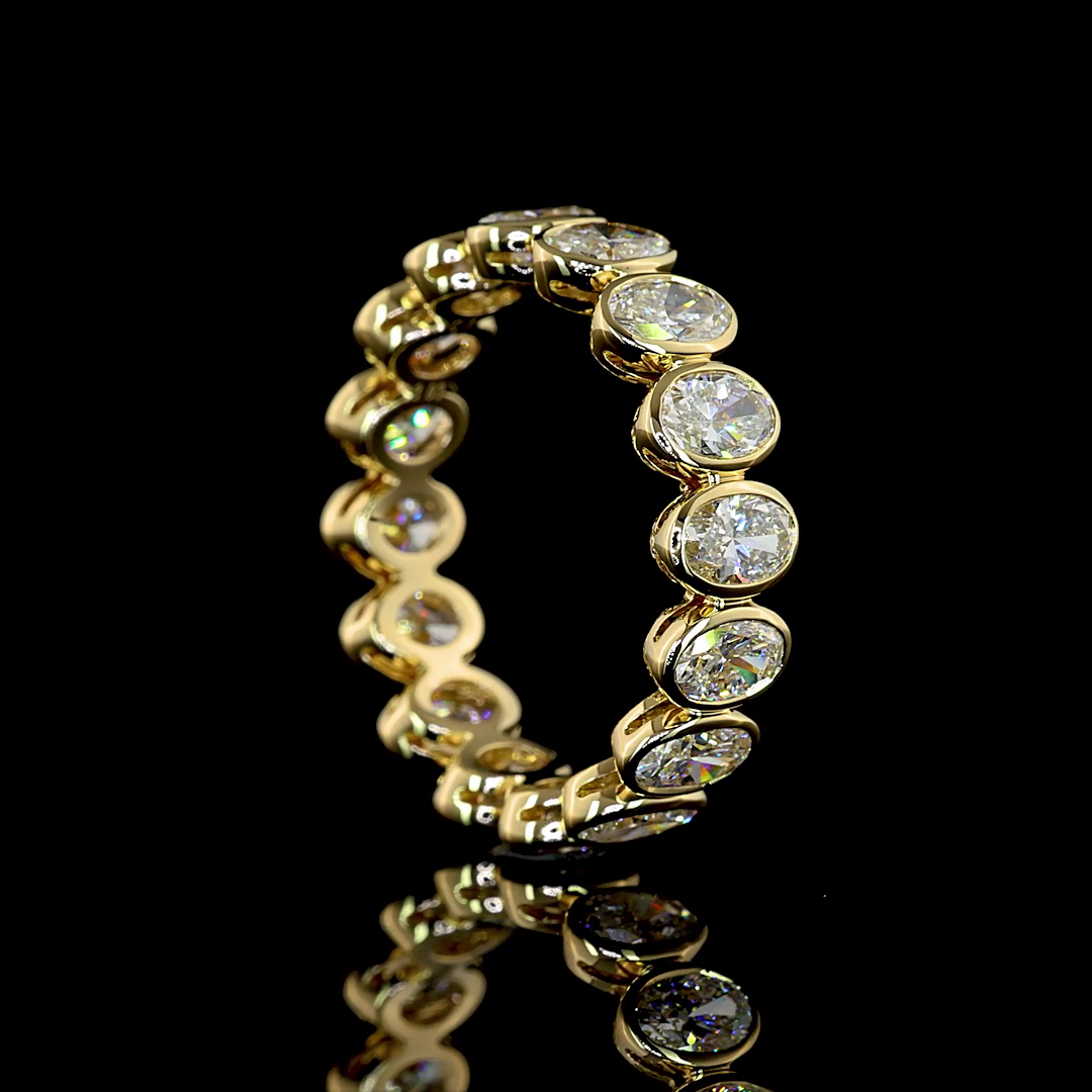 3ctw Oval Bezel Diamond Eternity Band