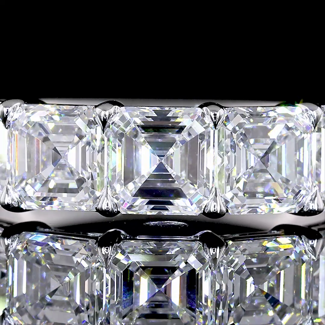 4ctw Prong Asscher Five Stone Band