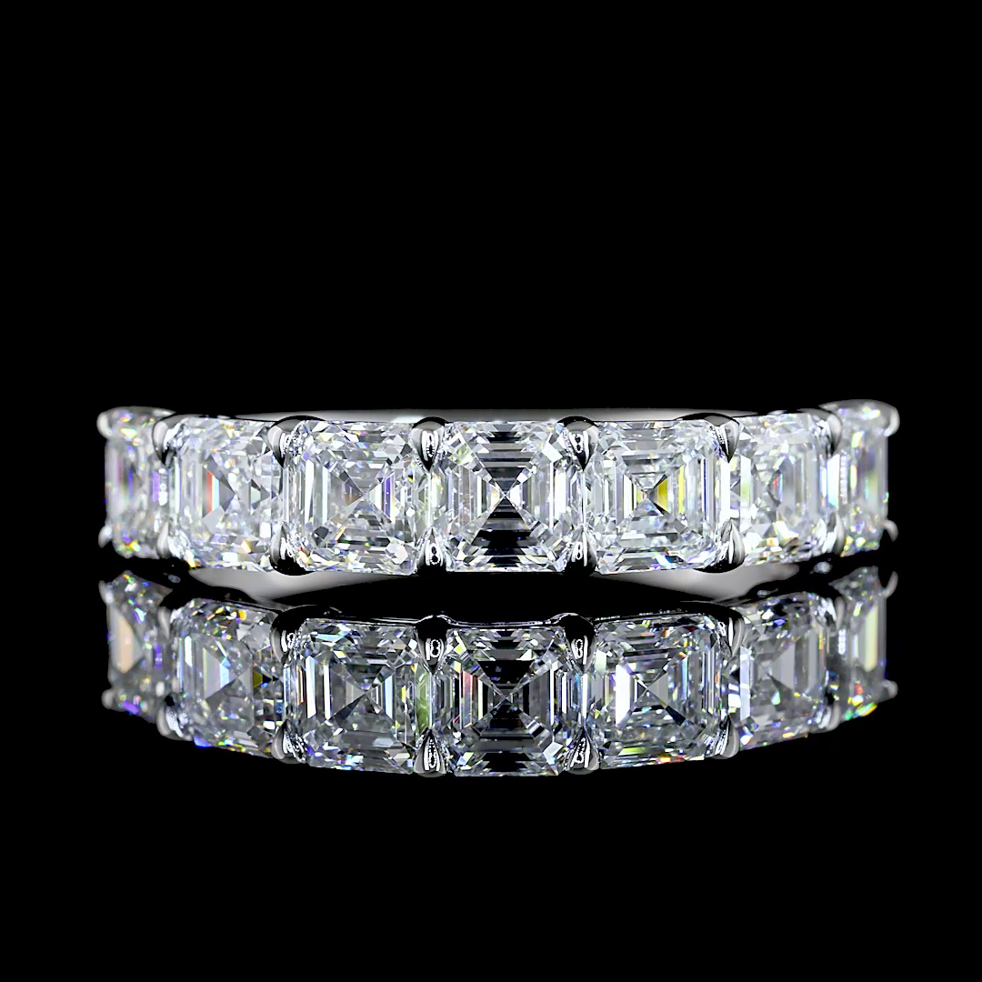 2ctw Prong Asscher Seven Stone Band