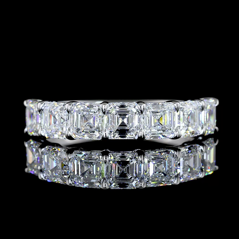 2ctw Prong Asscher Seven Stone Band