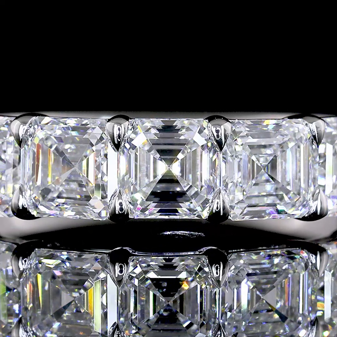 2ctw Prong Asscher Seven Stone Band