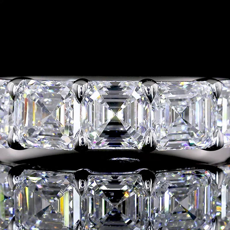 2ctw Prong Asscher Seven Stone Band