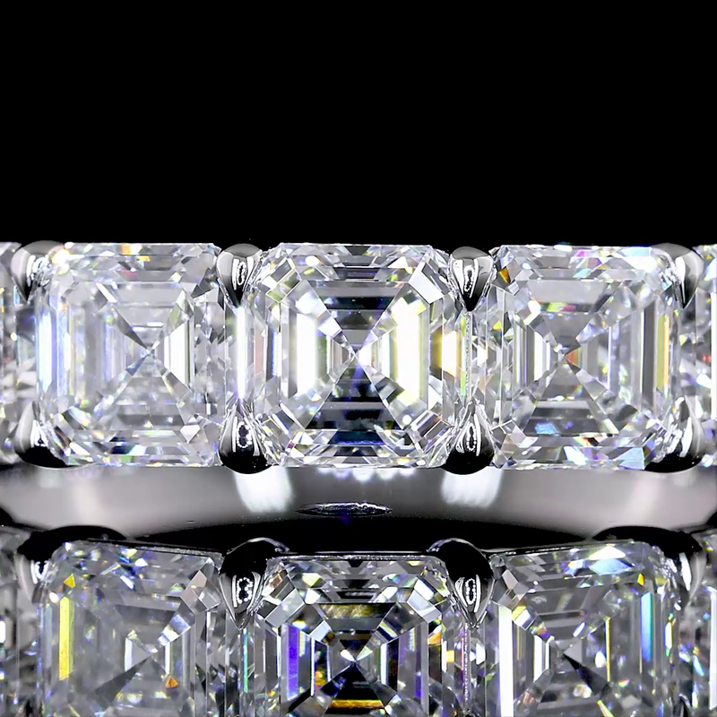 3ctw Prong Asscher Seven Stone Band