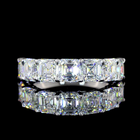 4ctw Asscher Prong Diamond Half Eternity Band