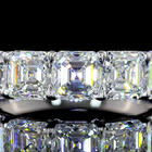 4ctw Asscher Prong Diamond Half Eternity Band