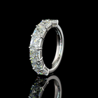 4ctw Asscher Prong Diamond Half Eternity Band