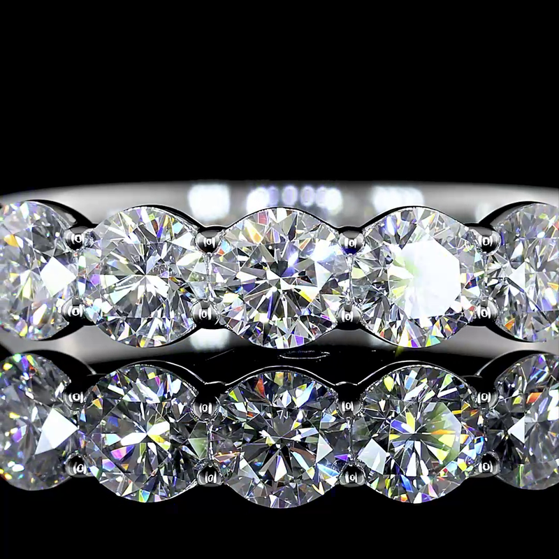 1ctw Prong Round Seven Stone Band