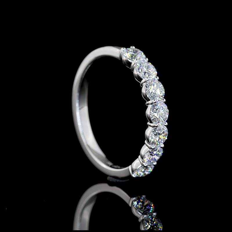 1ctw Prong Round Seven Stone Band