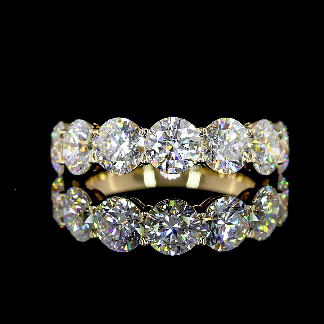4ctw Round Prong Diamond Half Eternity Band