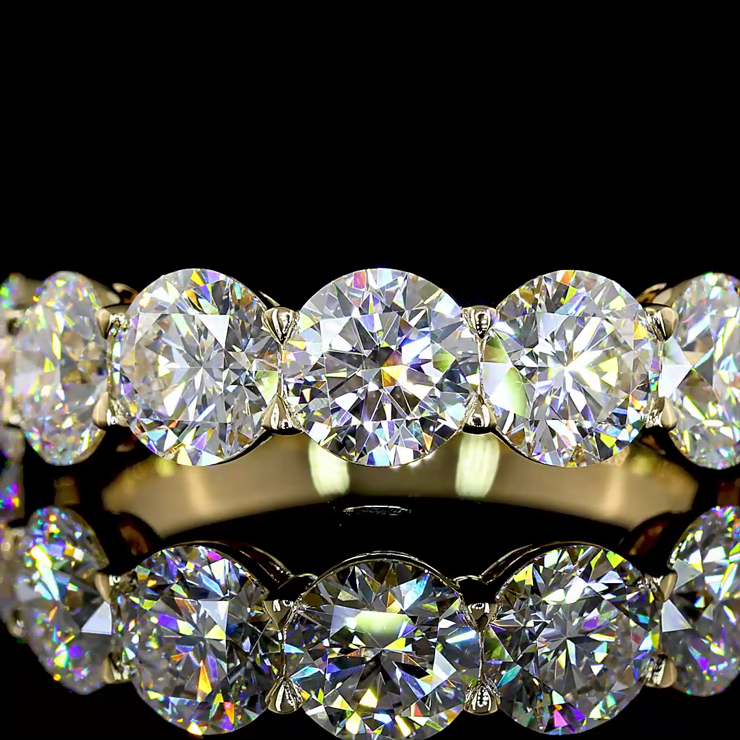 4ctw Round Prong Diamond Half Eternity Band
