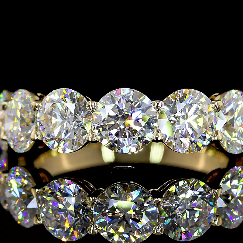 4ctw Round Prong Diamond Half Eternity Band