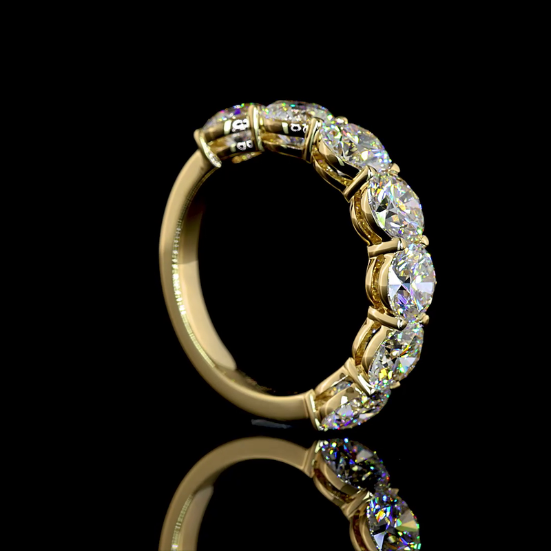 4ctw Round Prong Diamond Half Eternity Band