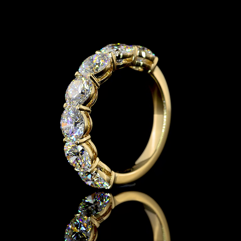 4ctw Round Prong Diamond Half Eternity Band