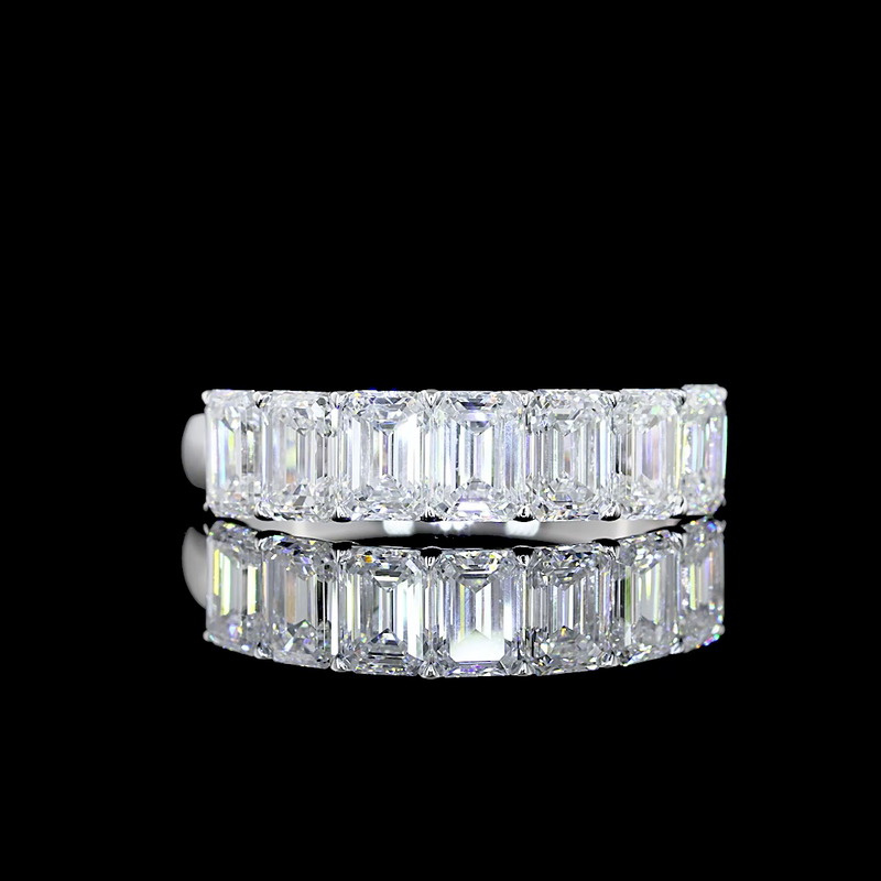 2ctw Prong Emerald Seven Stone Band