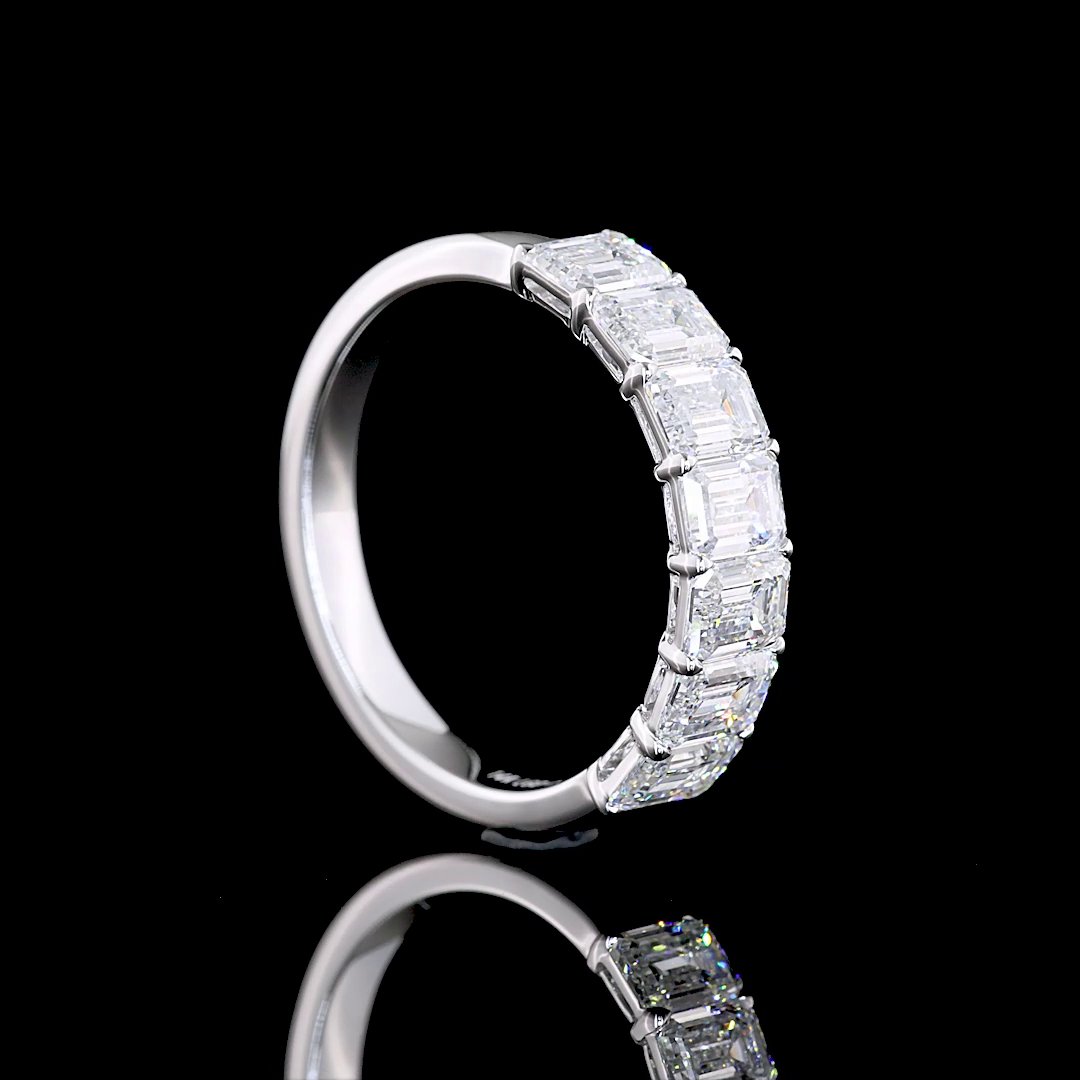 2ctw Prong Emerald Seven Stone Band