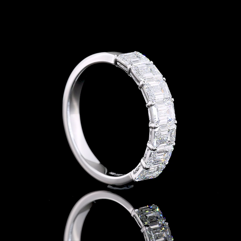2ctw Prong Emerald Seven Stone Band