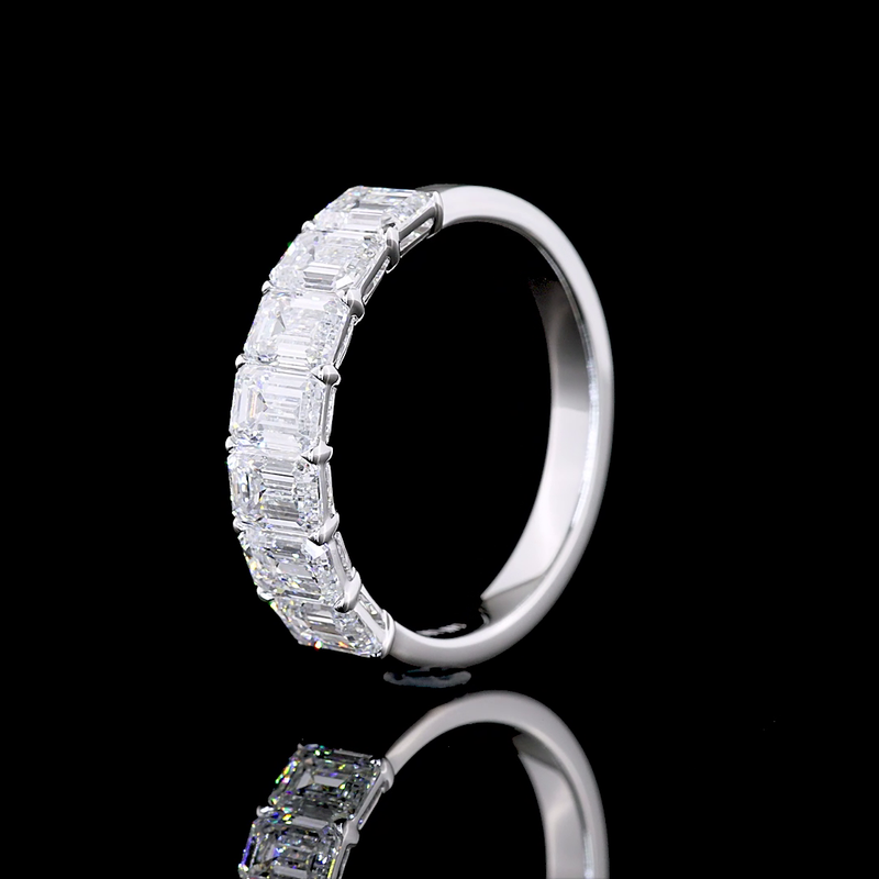 2ctw Prong Emerald Seven Stone Band