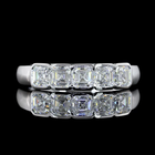 1ctw Half Bezel Asscher Five Stone Band