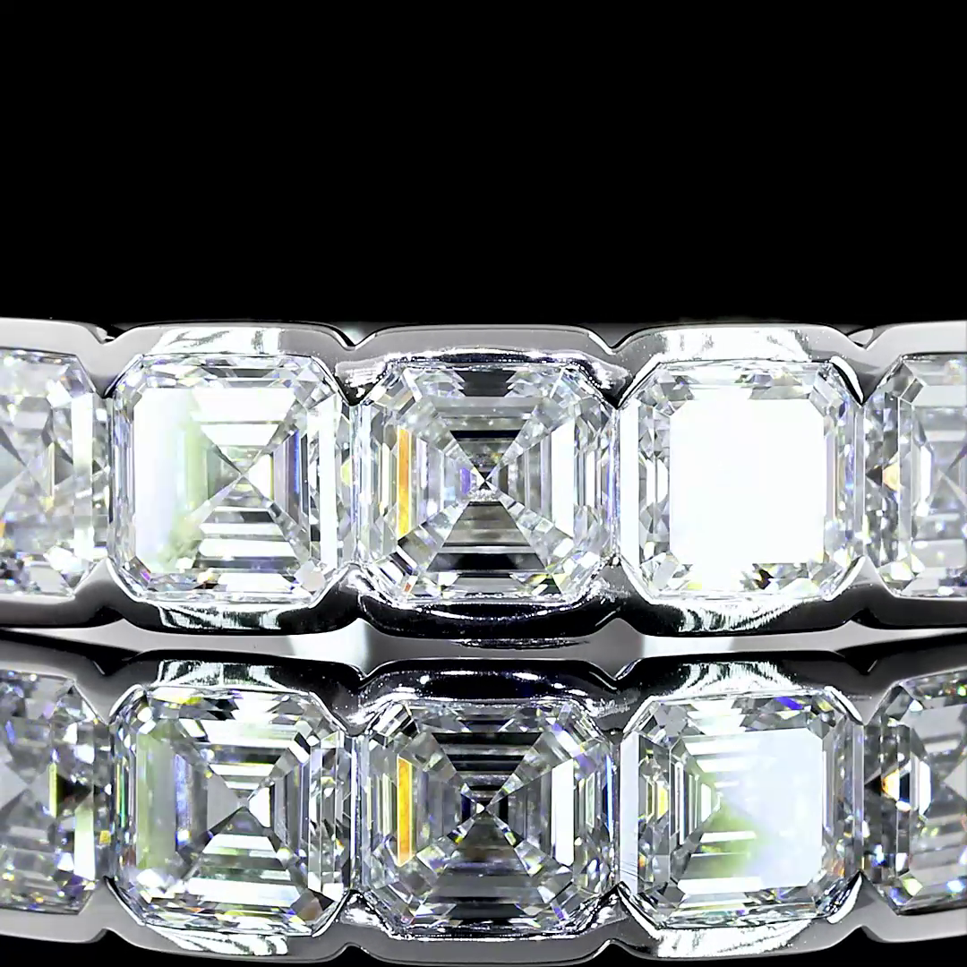1ctw Half Bezel Asscher Five Stone Band