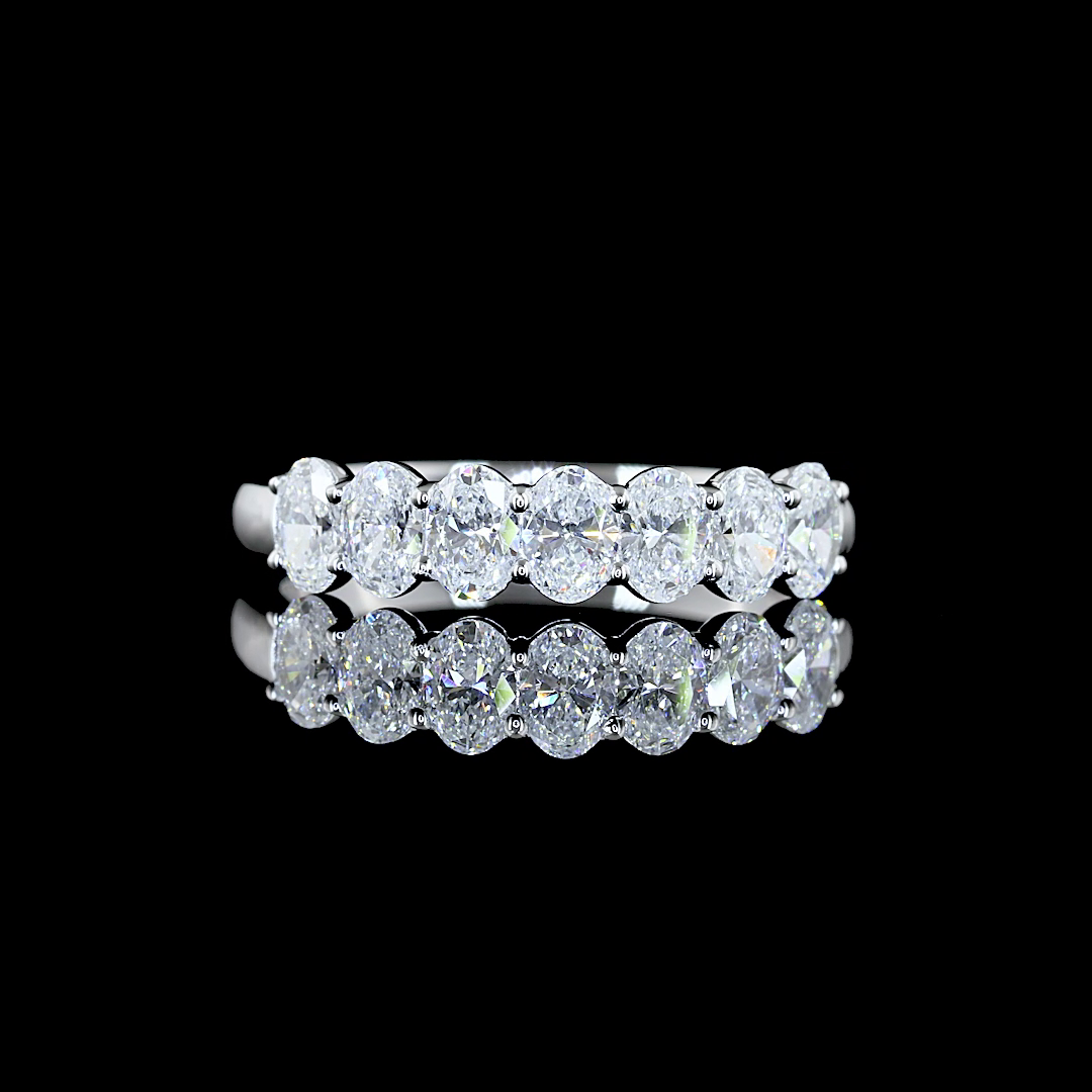 3/4ctw Prong Oval Seven Stone Band