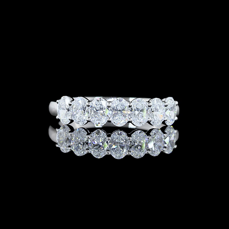 3/4ctw Prong Oval Seven Stone Band