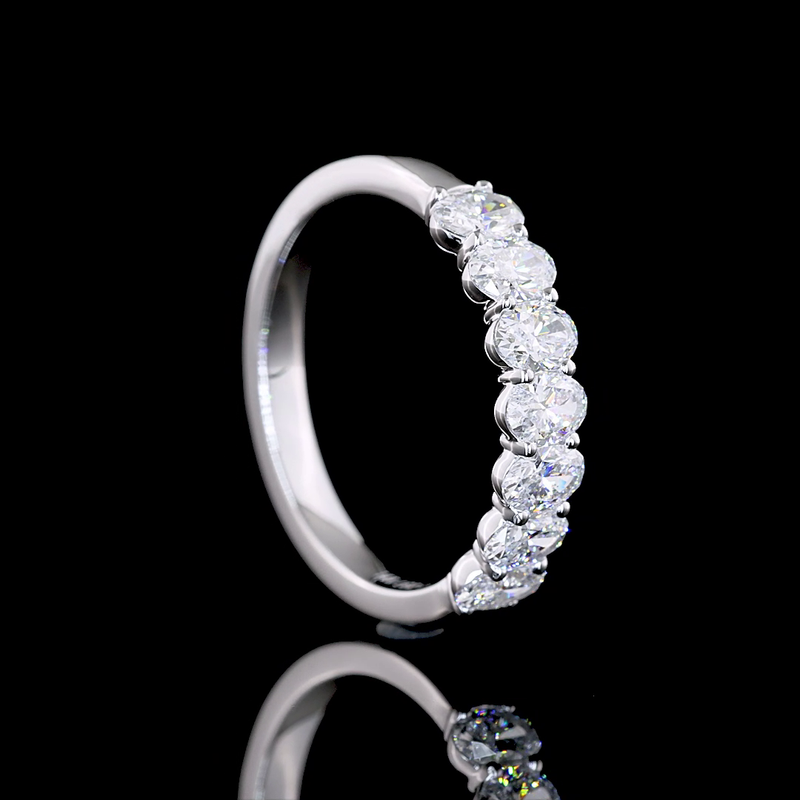 3/4ctw Prong Oval Seven Stone Band