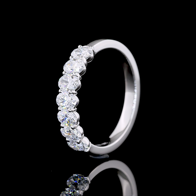 3/4ctw Prong Oval Seven Stone Band