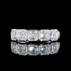 2ctw Bezel Asscher Five Stone Band