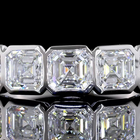 2ctw Bezel Asscher Five Stone Band