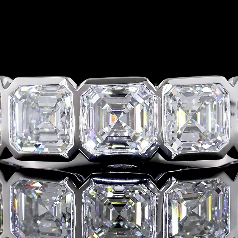 2ctw Bezel Asscher Five Stone Band