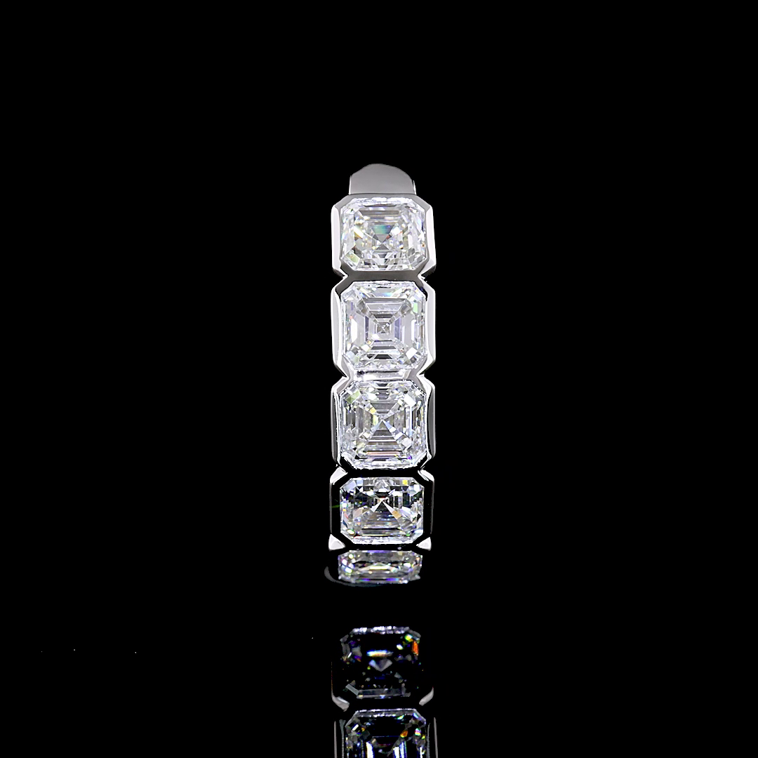 2ctw Bezel Asscher Five Stone Band