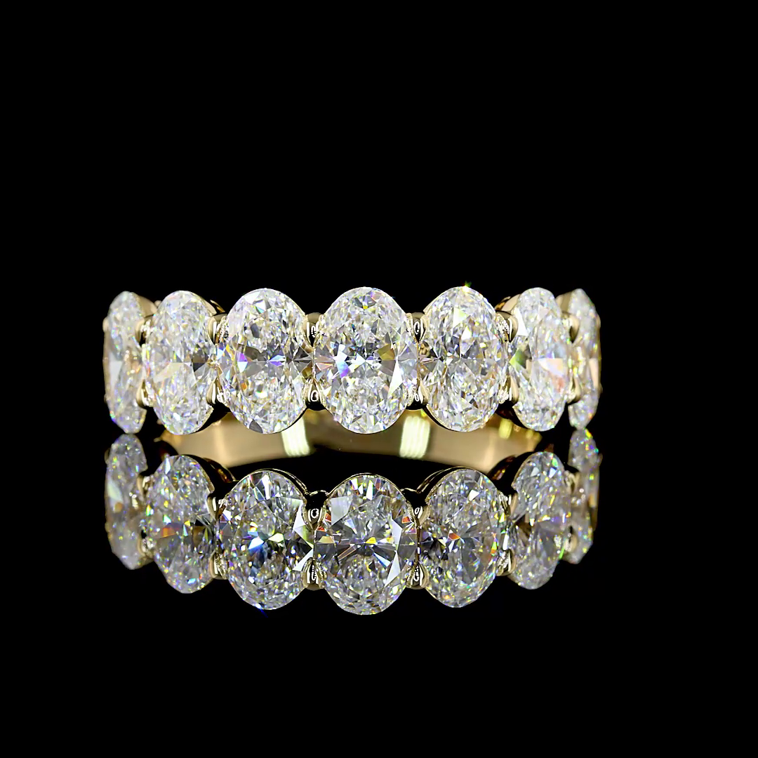 3ctw Prong Oval Seven Stone Band