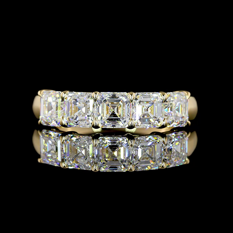 2ctw Prong Asscher Five Stone Band