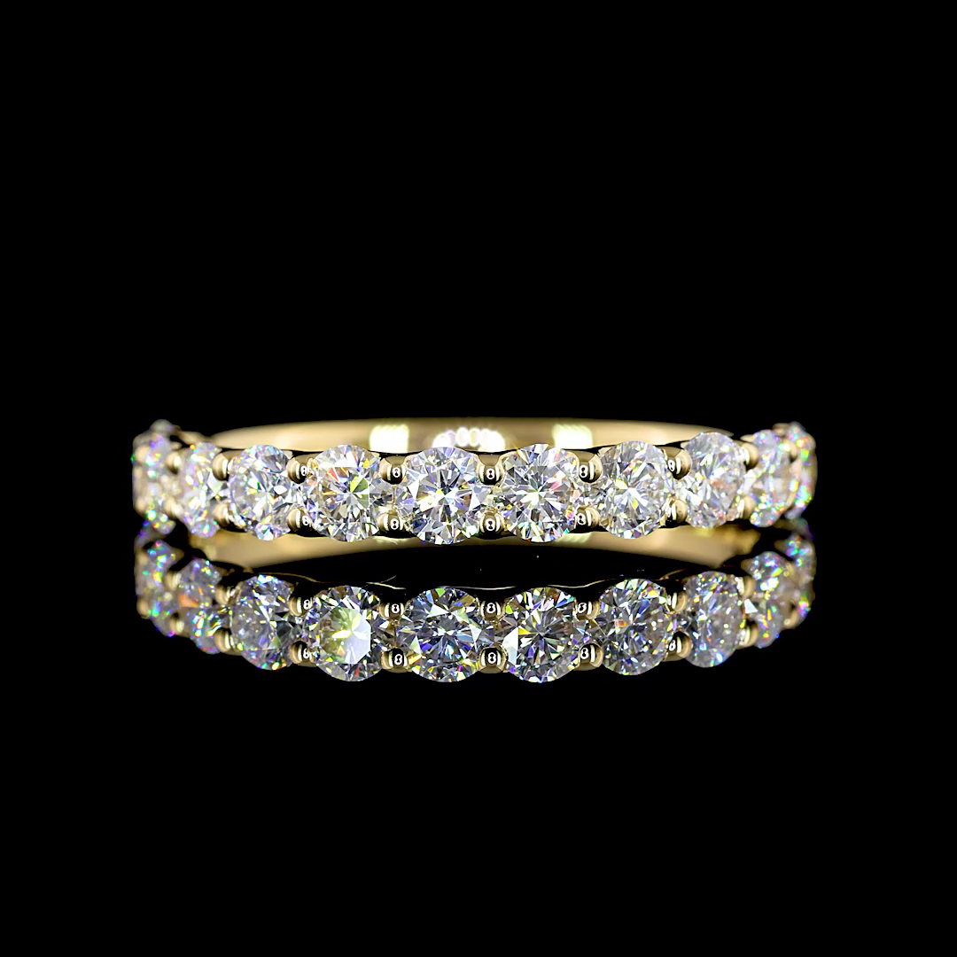 1ctw U Prong Round Half Eternity Band