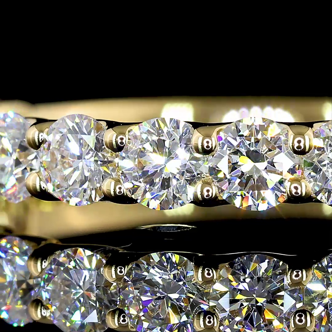 1ctw U Prong Round Half Eternity Band