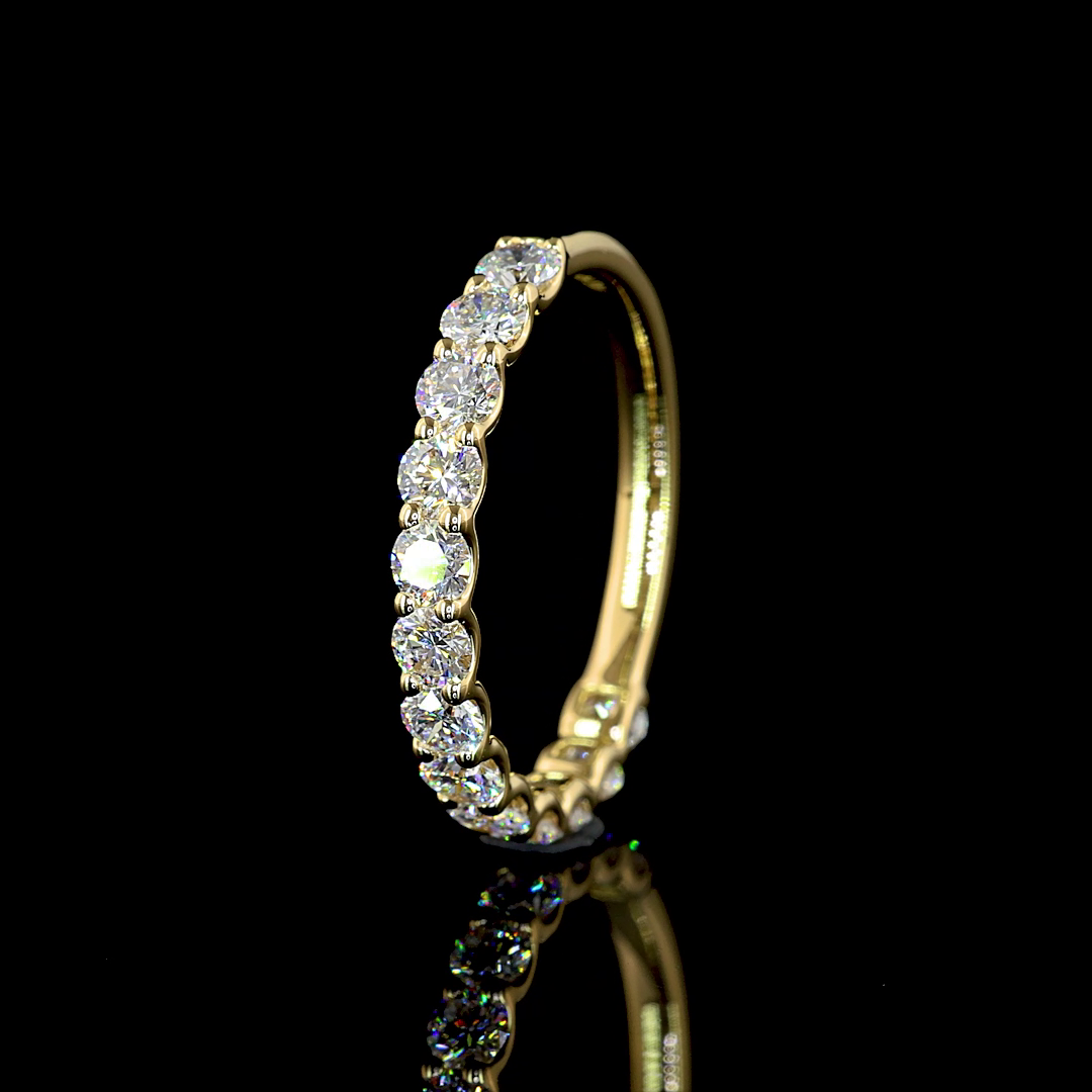 1ctw U Prong Round Half Eternity Band