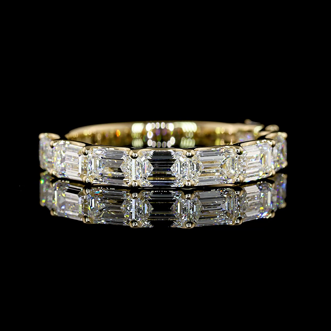 2ctw Prong East West Emerald Half Eternity Band