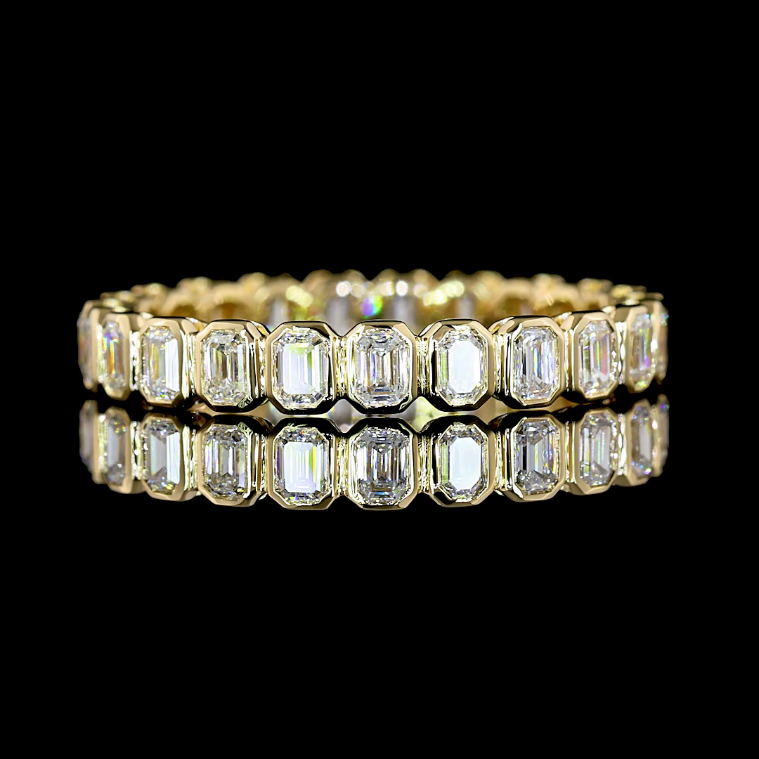 1-3/4ctw Bezel Emerald Eternity Band