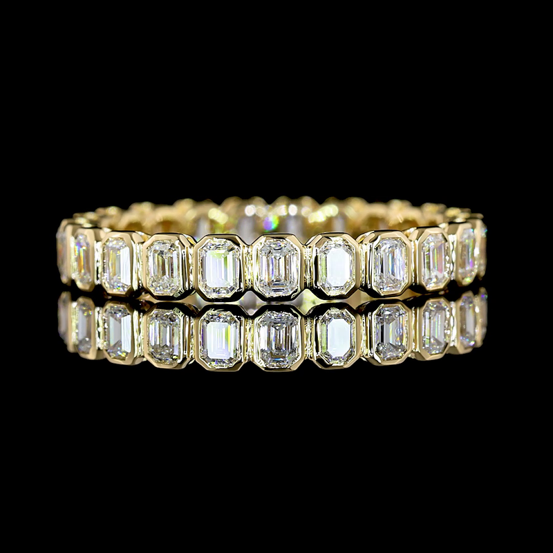1-3/4ctw Bezel Emerald Eternity Band