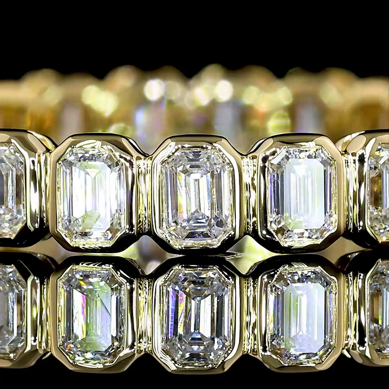 1-3/4ctw Bezel Emerald Eternity Band