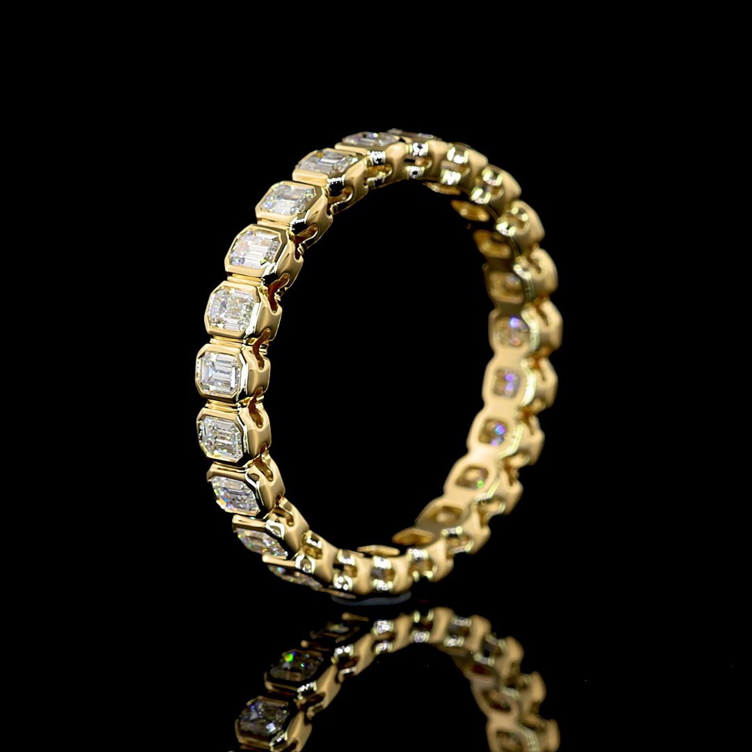 1-3/4ctw Bezel Emerald Eternity Band