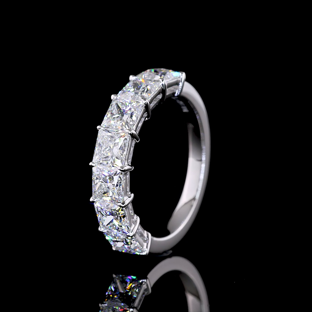 3ctw Prong Princess Seven Stone Band
