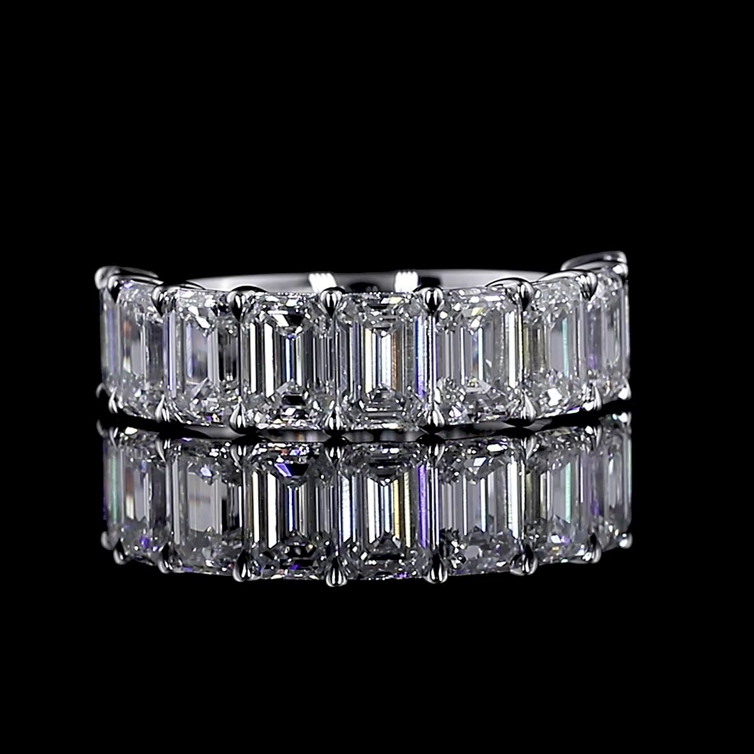 4ctw Emerald Prong Diamond Half Eternity Band