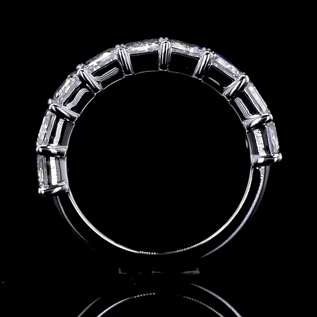 4ctw Emerald Prong Diamond Half Eternity Band