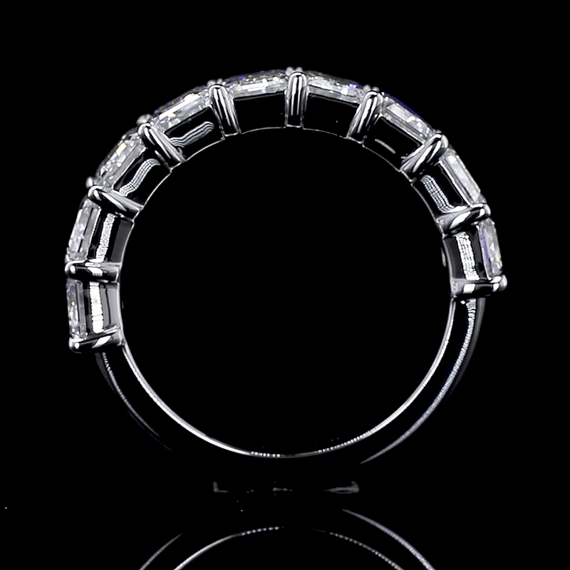4ctw Emerald Prong Diamond Half Eternity Band
