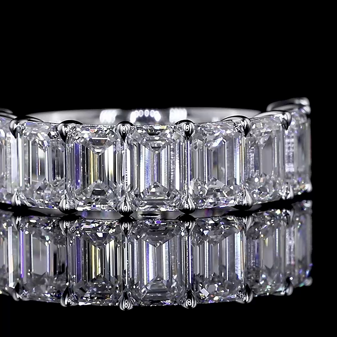 4ctw Emerald Prong Diamond Half Eternity Band