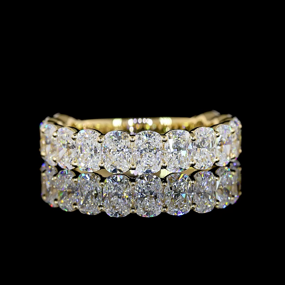 3ctw Cushion Prong Diamond 3/4 Eternity Band