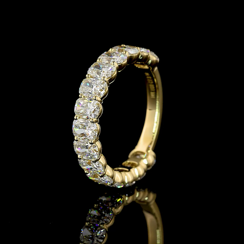 3ctw Cushion Prong Diamond 3/4 Eternity Band